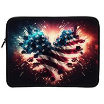 Heart 2-Sided Print 16&quot; Laptop Sleeve - USA Print Laptop Sleeve - Colorf... - £27.69 GBP