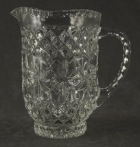 Modern Art Glass MIKASA Crystal Chunky Star Diamond Pattern MILK PITCHER... - $20.58