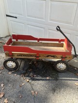 Hamilton Greyhound Wood Wagon 1930s Rubber Wheels Slat Siding Wooden Base - $395.99