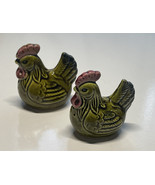 Vintage Ceramic Green 70’s Chickens Salt And Pepper Shakers - £5.74 GBP