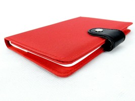 Microfiber Journal Notebook, Red &amp; Black, Slip Pocket, Snap Closure, #MP... - £5.32 GBP