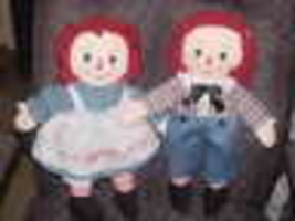 16&quot; Raggedy Ann and Andy Cloth Plush Dolls By Russ Very Nice - £27.25 GBP