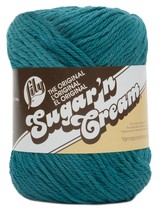 Spinrite Lily Sugar&#39;n Cream Yarn, Solids - Teal - £13.56 GBP