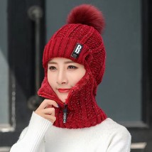 Women   Hat Ski Hat Sets Windproof Winter Outdoor Knit Thick Siamese Scarf Colla - £43.21 GBP
