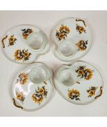 Vintage Craftsman China Eggshell Pattern Snack Tray &amp; Cup 4 SETS - €76,16 EUR