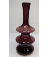 Vintage Mid-Century Modern 3 Tiered Amethyst Purple Glass Decanter Bottle - $296.99