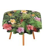 Mondxflaur Tropical Flowers Tablecloth Round Kitchen Dining for Table De... - $15.99+