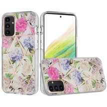 For Samsung A54 Floral IMD Chrome Design Shockproof Hybrid Case Cover - Foral E - £6.84 GBP