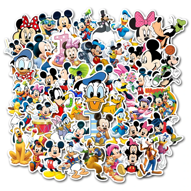 Game Fun Play Toys 10/30/50Pcs/lot  Mickey Mouse Stickers no repeating  pull bar - £23.15 GBP