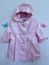 Vintage Rothschild Baby Spring Coat Raincoat 12M Pink Hooded Bows Silver... - $21.99