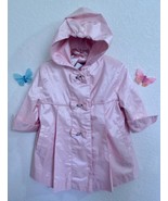Vintage Rothschild Baby Spring Coat Raincoat 12M Pink Hooded Bows Silver... - £17.55 GBP