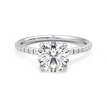  3.30 Carat- 10.5 MM Round Cut Solitaire Moissanite Engagement Ring in 14k Gold - £731.78 GBP