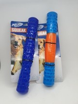 (2) Nerf Dog Blue Orange and Blue Squeak Stick Dog Toy Fetch Chew - £23.72 GBP