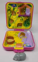 Vintage 1989 Polly Pocket Wild Zoo World With Elephant Bluebird Compact 1980s - £15.19 GBP