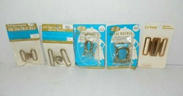 5 Vintage 1960&#39;s Fashion Metal Belt Buckles Casual Non Tarnish Gold Tone - £26.33 GBP