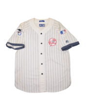 Vintage New York Yankees Jersey Mens L Starter Pinstripe MLB Baseball Satin - £53.17 GBP