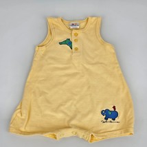 Baby Vintage Carter&#39;s John Lennon Yellow Giraffe Elephant Bird Short Romper 3-6 - $29.69