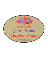 #3 PERSONALIZED MAGNETIC NAME BADGE GOLD FOR THE RED HAT LADY OF SOCIETY - $14.99