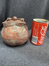 Estate Vintage Small Glazed Lidded Pottery Vase Urn Pot - 4 1/2” tall si... - $18.70
