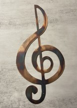 TrebleClef --Copper Brnzd Matte Musical Note Music Metal Wall Art Decor 12&quot; x 6&quot; - £16.69 GBP