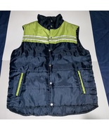 Midnight Super Dark Blue and Grass Green Puffy Vest Jacket - $25.00