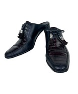 Excellent Brighton Shoes Ladies 8M Black / Chocolate Leather Tassel Croc - £26.30 GBP