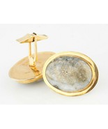 Beautiful 14k Yellow Gold 39 Carat Rock Crystal Cufflinks Great Gift - £1,969.66 GBP