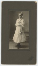 Antique c1880s Large Cabinet Card Young Girl Holding Scroll Grand Forks, ND - £11.08 GBP
