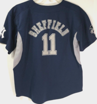 Gary Sheffield #11 N.Y. Yankees Vintage 90s MLB Boys Sewn Nike AL Blue Jersey L - $50.71