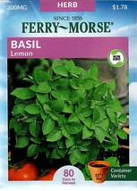 GIB Basil Lemon Herb Seeds Ferry Morse  - $10.00