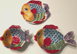 Table Tops Vissen Retired 3D Fish Ceramic Soup Cereal Dessert Bowl Salad... - $33.71