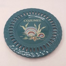 Cozumel Reticulated Teal Ceramic Souvenir Plate Cozumel Ceramic Trivet - £8.00 GBP