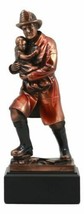 Heroic Fireman With Turnout Jacket Saving Child Statue Emergency Fire Rescue - £43.15 GBP