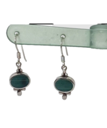 Sterling Silver and Blue Oval Stone Dangle Earrings - €12,22 EUR