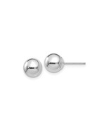 Finest Gold 7 mm 14K White Gold Polished Ball Post Earrings, Pair - $142.76 CAD