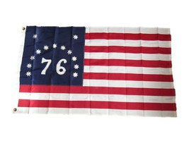 AES 3x5 Embroidered Sewn Bennington 76 Synthetic Cotton Flag 3&#39;x5&#39; 2 Clips - £54.20 GBP