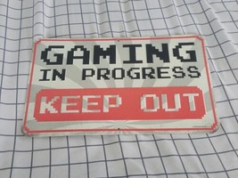 Gaming In Progress Keep Out Tin Metal Sign 12&quot; X 7&quot; Wall Decor Video Game - $10.39