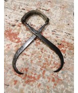 Antique Steel Ice Block Tongs Steel Vintage Metal Hooks Evansville  - $23.36