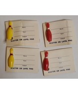 Bowling Pin Shape Lapel Pin 2 Red 2 Yellow Vintage Retro 4 Count - £9.59 GBP