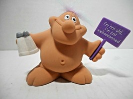 Russ Berrie Chubby Naked Troll "Im Not Old" Nude Fuzzy Hair Figure 3" Plastic  - $10.34