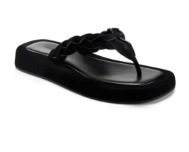 Aerosoles Phoebe Black Suede Leather Flip Flop Thong Platform Sandal - $44.50