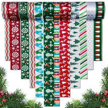 Christmas Washi Tape - 12 Rolls Holiday Washi Tapes 3 Sizes Red Green Ch... - £11.73 GBP