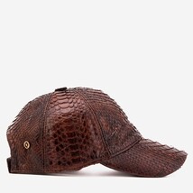 Boss Dark Brown Python Leather Cap image 6