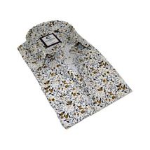 Men's Shirt By CASILA Turkey Cotton Blend Long Sleeves 501730-02 Yellow Floral image 3