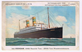 Postcard SS Veendam Holland Amerika Line Rotterdam To Halifax Canada New... - $3.46