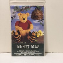 Buzzbee Bear Pattern 13" Plush Felt Bear in Bumble Bee Slippers Indygo Junction - $12.86