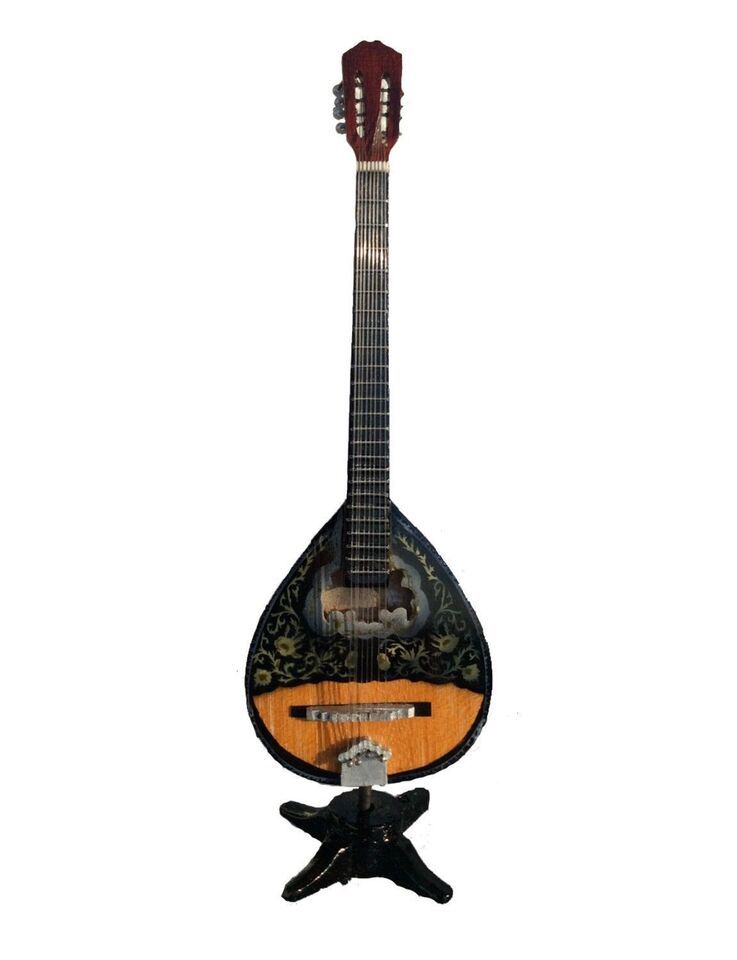Primary image for miniature Greek wooden bouzouki decorative 21 cm  (8,2 ") with stand