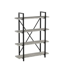 4-Tier Vintage Industrial Style Bookcase/Metal And Wood Bookshelf Furniture For  - £192.95 GBP