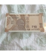 India 2024 10 Rupees Sml Banknote - Sec Thread - Authentic CU W/M Tel Se... - $4.50