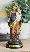 Ebros Catholic Divinity Saint Joseph Carrying Baby Jesus Figurine 5&quot;H Holy Decor - £14.14 GBP